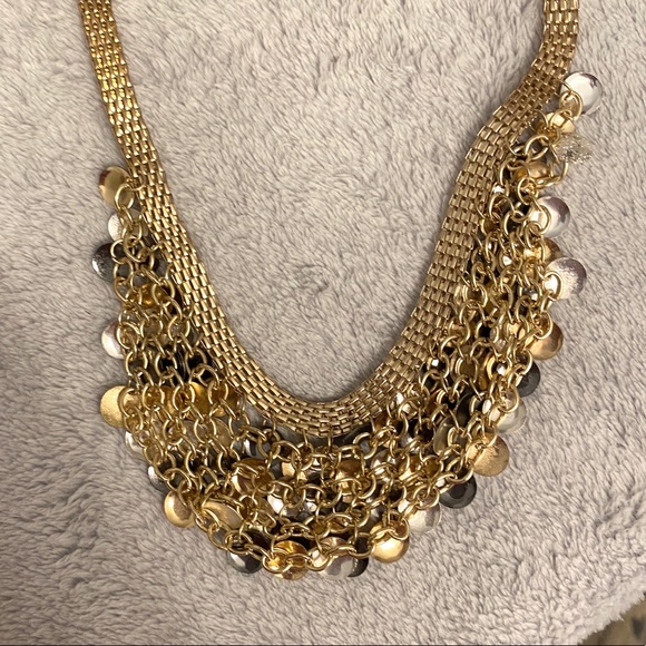 🤍Mixed Metal Tones Bib Necklace - Picture 6 of 7